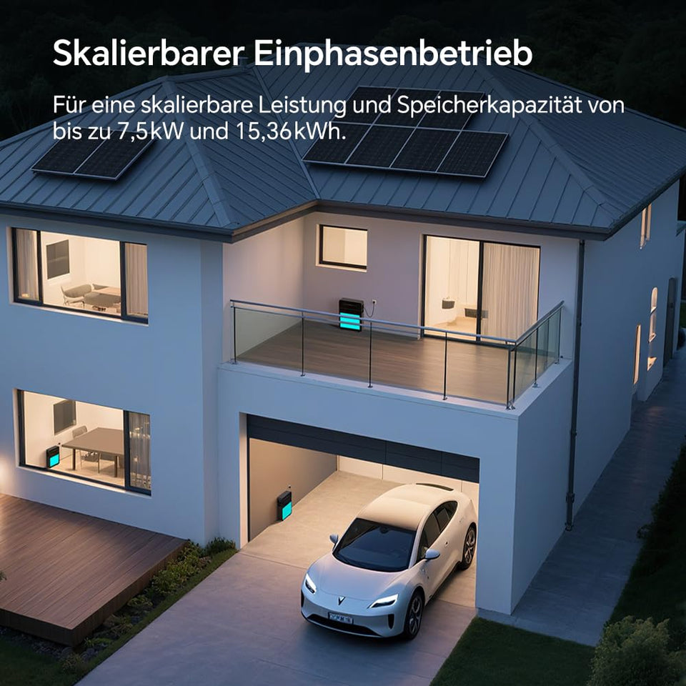 Marstek Venus E 3.0 Balkonkraftwerk mit Speicher: AC Gekoppeltes Energiespeichersystem, 0% MwSt, 5.12kWh LFP, 2,5kW PV-Eingangsleistung/Ausgang