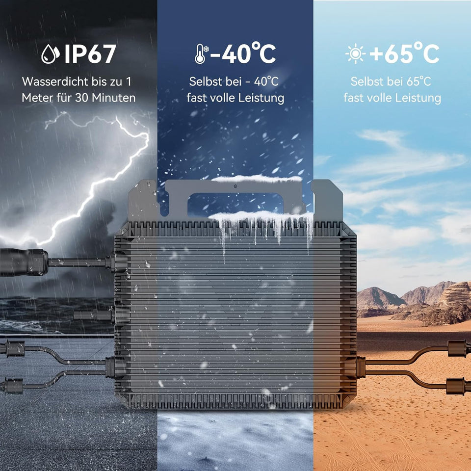 B2500 Balkonkraftwerk mit Speicher 0% VAT 2025 Letzte Upgrade-Version+800W Mikrowechselrichter, 1600W Solareingang 2240Wh LiFePO4 Akku 6000 Ladezyklen